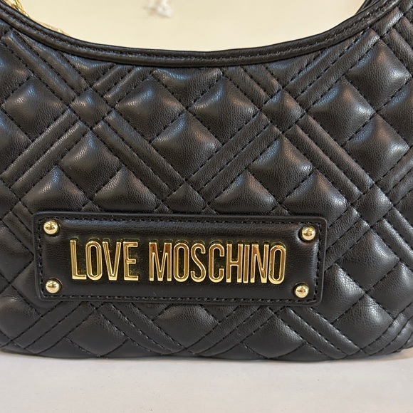 NWT Love Moschino Black Quilted Shoulder Bag - Picture 2 of 7